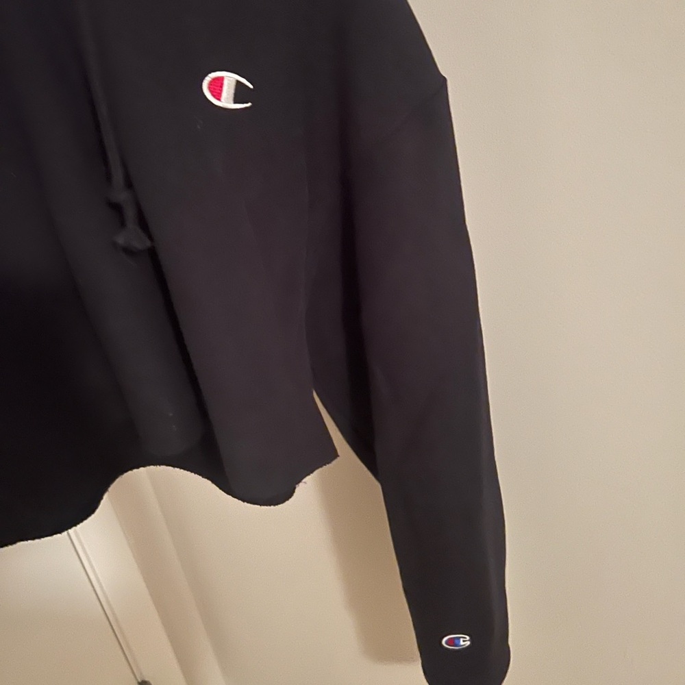 Champions black cropped hoodie